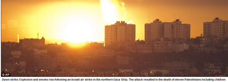 The attack resulted in the death of eleven Palestinians including children